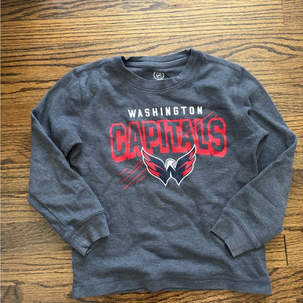 NHL Washington Capitals Kids Long Sleeve Tee - Gray and Red